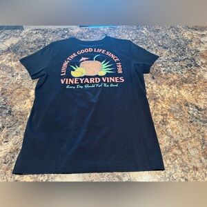Vineyard Vines Black Tee with Colorful Graphic